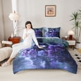 thumbnail image 4 of Castle Fairy Safari Wolf Crow Twin Comforter Sets,Floral Rose Butterfly Bedding Set, 4 of 8