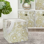 Mainstays Collapsible Fabric Cube Storage Bins (10.5 x 10.5), Gold Metallic, 4 Pack