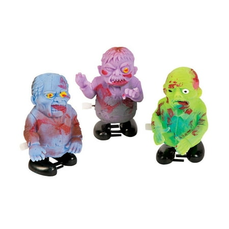 Fun Express - Wind Up Zombies for Halloween - Toys - Character Toys - Wind Ups & Paratroopers - Halloween - 12 Pieces