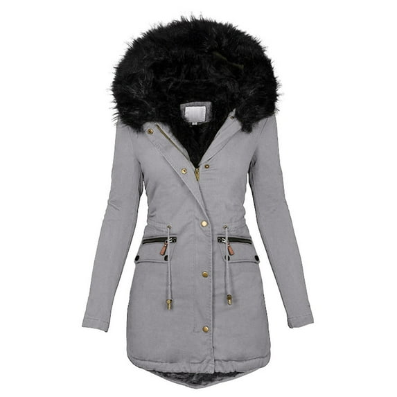 asdoklhq Womes Plus Clothing Clearance Solid Women Casual Thicker Winter Slim Coat Overcoat