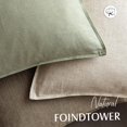 thumbnail image 4 of Fundas de almohada Foindtower de lino decorativas de 55 x 55 cm, color verde salvia claro, 4 of 7