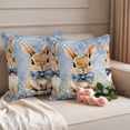 thumbnail image 2 of Happy Easter Pillow Covers 2 Pack Watercolor Yellow Rabbits Spring Floral Leaf Gradient Blue Pillowcase Waterproof Outdoor Throw Pillow Cover for Patio Garden Square Cushion 20”x20”, 2 of 9