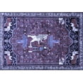 thumbnail image 1 of Ahgly Company Machine Washable Indoor Rectangle Animal Blue Traditional Area Rugs, 4' x 6', 1 of 4