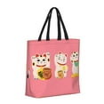thumbnail image 2 of Naloa Cute Cat Tote Bag for Women, Foldable Tote Bag With Zipper, Large Shoulder Bag, Top Handle Handbag for Travel, Work, Shopping, 2 of 9