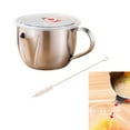 thumbnail image 2 of Rustproof 304 Steel Oil Strainer Filter Bowl with Lid and Brush For Household Use With Dishwasher Safe Construction, 2 of 15