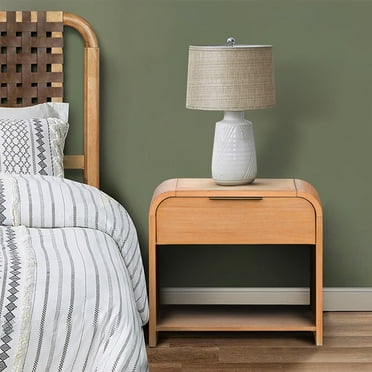 Miekor Furniture Modern One Drawer Waterfall Nightstand 03223