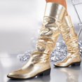 thumbnail image 2 of WAVSUF Women's Slouch Mid Calf Boots Wide Width Anti Slip Pointed Toe Fall Daily Plus Size Boots Gold 7.5, 2 of 8
