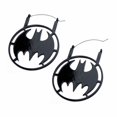 thumbnail image 2 of DC Comics BATMNERXL01 Base Métal & Noir IP Batman avec Boucles d'Oreilles en Acier, 2 of 2