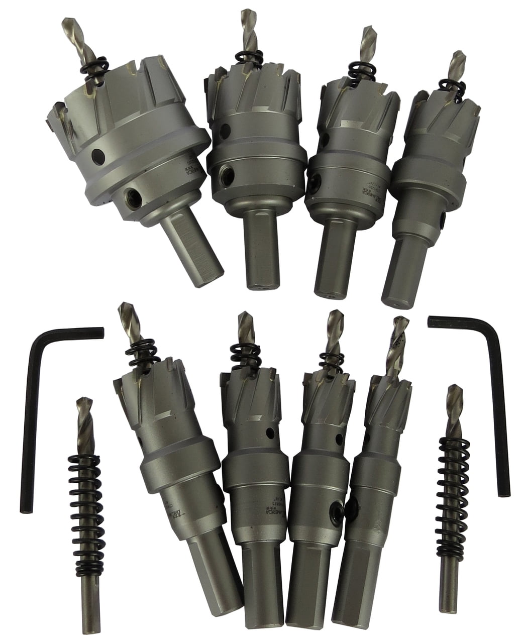 Drill America 8 Piece Carbide Tipped Hole Cutter Set with 1" Depth of