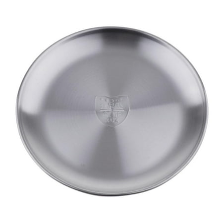 

Basic Stainless Steel Serving Tray For Kitchen Dining Food Snacks Dia.23cm