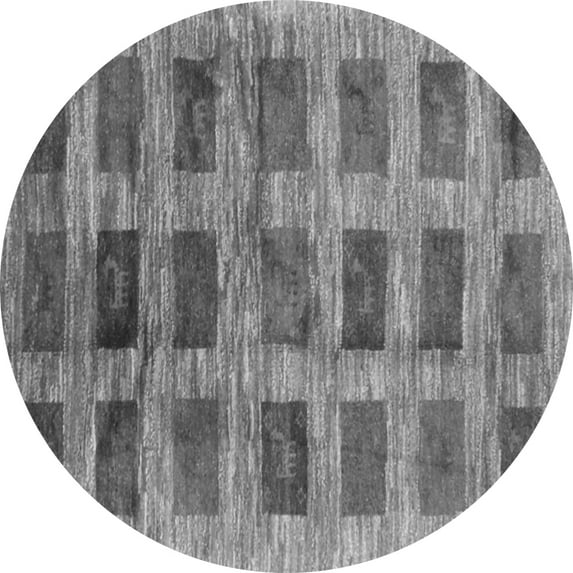 Ahgly Company Indoor Round Abstract Gray Contemporary Area Rugs, 6' Round