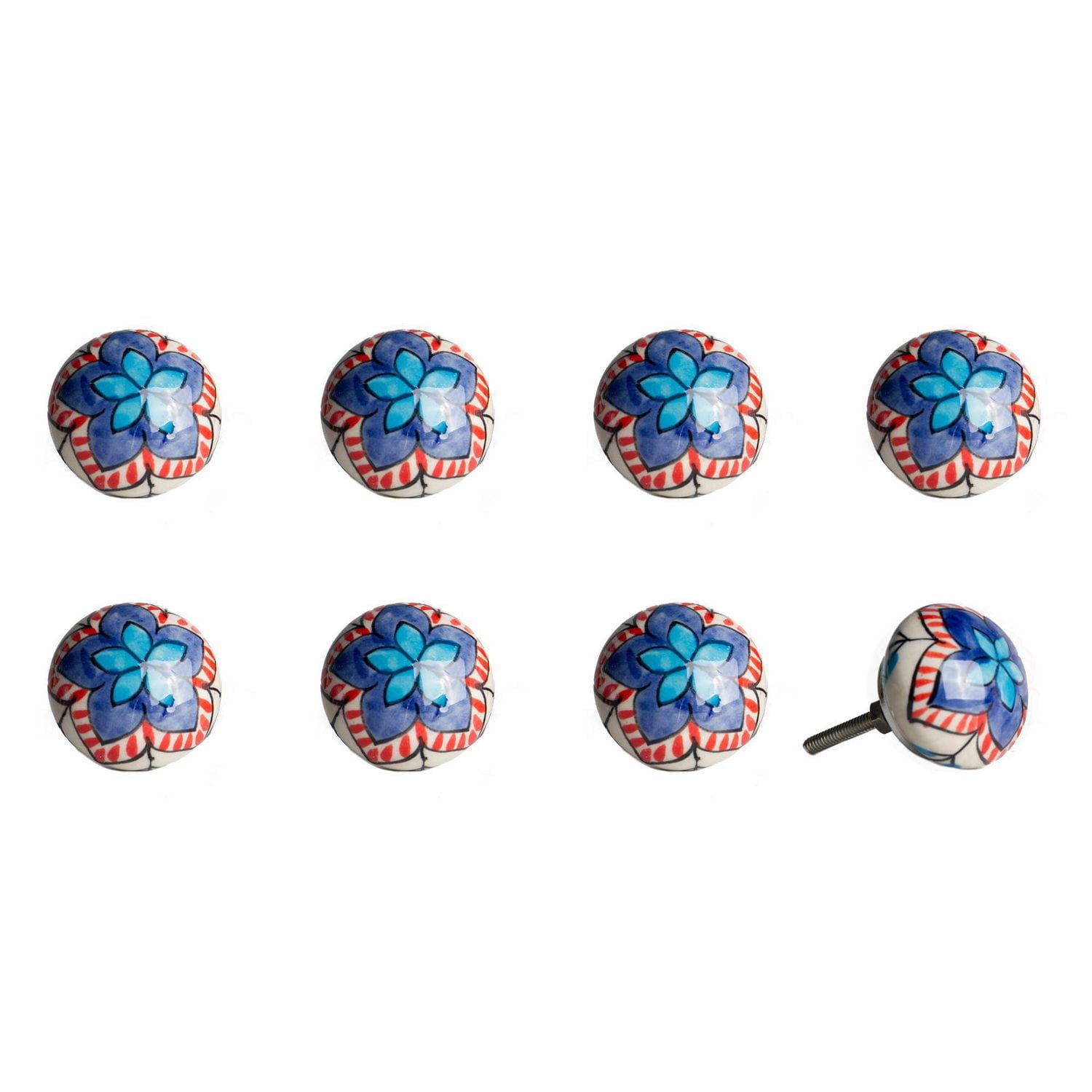KNOB-IT VINTAGE HANDPAINTED CERAMIC KNOBS (8 Pack) K000001