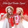thumbnail image 6 of Cup Accessories Set for Stanley 30OZ & 40OZ Tumbler with Handle, Letter Charms, Bow & Diamond Straw Covers, Glitter Silicone Boot, Personalized Sticker for Stanley Cup Accessories, 6 of 10