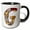 Black/White, variant on 3drose, Cute Fall Patchwork Monogram Initial G, 11oz Mug