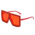 thumbnail image 1 of Gafas de sol de gran tamaño para mujer, lentes de sol de marca de lujo de gran tamaño, tonos púrpura y rosa, estilo Vintage de los años 90, cuadradas con diamantes de imitación, 1 of 5