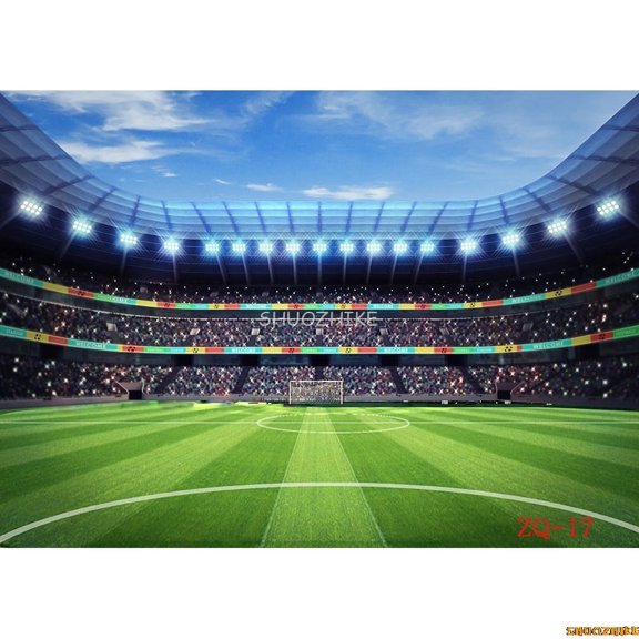 Top View Of Football Field With White Lines And Grass Photography Backdrop Soccer Playground Sport Photo Studio Background ZQ-04