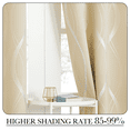 thumbnail image 5 of NICETOWN Blackout Curtains 95 Inch Length 2 Panels Thermal Insulated Window Treatment for Bedroom Grommet Room Darkening Curtains with Wave Vine Printed, 52x95 inch, 5 of 11