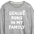 thumbnail image 3 of Instant Message - Genius Runs In My Family - Toddler & Youth Long Sleeve Graphic T-Shirt, 3 of 6