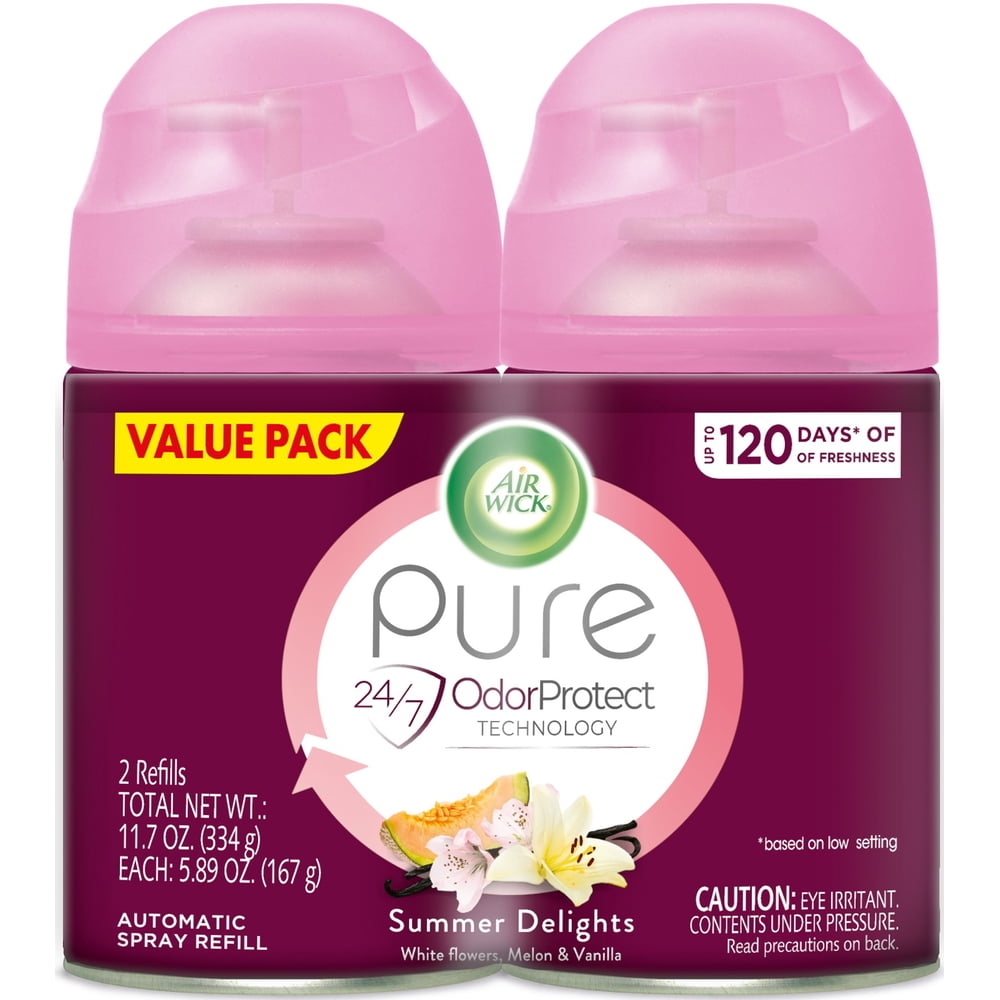Air Wick Pure Automatic Air Freshener Spray Refill, Summer Delights, 11