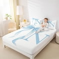 thumbnail image 3 of Erosebridal Blue Bowknot Full Size Sheets for Girls, Monogrammed N Bed Sheets, 4pcs, 1 Flat Sheet, 1 Fitted Sheet and 2 Pillowcases, 3 of 5