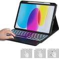thumbnail image 4 of Touchpad Keyboard case for iPad (A16) 11th Generation 11 Inch 2025, iPad 10th Generation 10.9 inch 2022 Bluetooth Keyboard Smart Cover with 7 Color Backlit Pencil Holder Screen Protector, 4 of 6