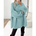 thumbnail image 4 of BTFBM Sweaters for Women Fall Long Sleeve Mock Neck Cable Knit Oversized Sweater Pullover Tops Thick Winter Clothes, 4 of 9