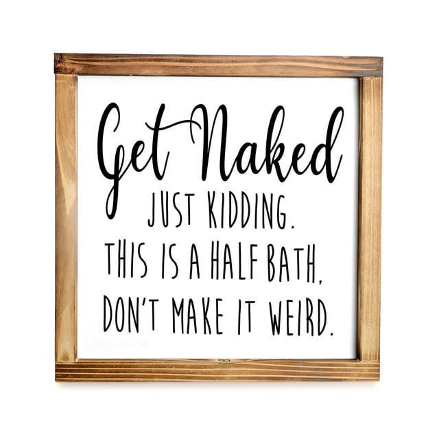 Cartel de baño MAINEVENT Get Naked Just Kidding 30 x 30 cm