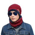 thumbnail image 1 of Men Beanie Hat Scarf Set Winter Warm Knit Hat and Infinity Scarf Gift Set, 1 of 3