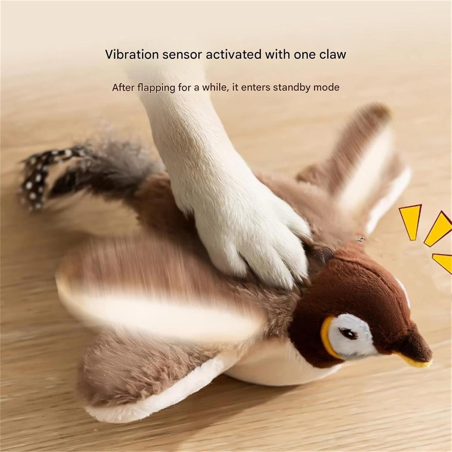 The Mellow Dog Calming Sparrow, Calming Sparrow Toy with Chirping Sound, Interactive Chirping Flapping Bird Toy with Removable Shell, Dogs Cat with Removable Shell (3pcs)