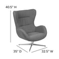 thumbnail image 5 of Flash Furniture Rally Gray Fabric Swivel Wing Chair, 5 of 11