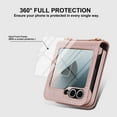 thumbnail image 5 of Allytechgroup Case for Samsung Galaxy Z Flip 7 FE/ 6 with Tempered Glass Screen Protection, Built-in Cash Slot Wrist Strap Stand Phone Case Shockproof Full Body Protective for Women Girls, Rosegold, 5 of 6