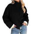 thumbnail image 7 of WIZUTIZ Women's Solid Color Button Front Jacket Turn Down Collar Long Sleeve Loose Casual, 7 of 7