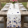 thumbnail image 5 of Purple Spring Floral Cotton Linen Table Runner for Dining Kitchen, Elegant Pastoral Flowers Watercolor Wedding Outdoor Party Tablerunners, Dresser Scarf Coffee Tablecloth Runners 13x72 Inches, 5 of 8