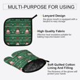 thumbnail image 3 of Yayeee Oven Mitts and Pot Holder Set of 2 Heat Resistant Kitchen Gloves Baking Hot Pad, Green Christmas Trees, 3 of 5