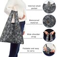 thumbnail image 5 of 5 Pack Foldable Shopping Bag,Spider Web Halloween Pattern Reusable Grocery Bags with Pockets,Large Reusable Tote Bags with Handles Waterproof & Lightweight, 5 of 6