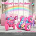 thumbnail image 6 of DEERC Rainbow Edition Remote Control Car for Girls, 2.4GHz Double Sided RC Car with 360° Rotation, LED Headlights, All Terrain Off-Road Stunt RC Truck, Birthday Gifts for Girls Aged 6-8, 6 of 8