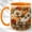Orange, variant on Amber Pumpkin Coffee Mug, Autumn Leaf Mug, Ceramic 11 oz