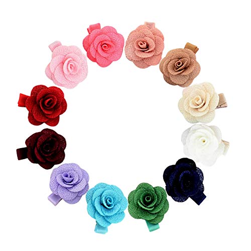 inSowni 12 Pack Flower Alligator Hair Clips Barrettes Fully Lined for
