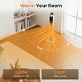 thumbnail image 6 of Zynkez 34" Tower Space Heater with 3D Flame Effect, 1500W PTC Ceramic Electric Heater, Oscillating, Remote Control, 12-Hour Timer, Safe Portable Heater for Large Rooms, Bedroom & Office (Beige), 6 of 6