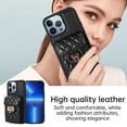 thumbnail image 5 of SaniMore for iPhone 13 Pro Max PU Leather Case, Multi-Functional Metal Snap Wallet Cover with Card Slot & Kickstand Shoulder Strap Full Body Protective Shell for iPhone 13 Pro Max, Black, 5 of 10