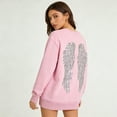 thumbnail image 2 of IWRICH Cute Hoodies for Women Rhinestone Angel Sweatshirts 20s Fashion Casual Tees Pink XL, 2 of 7