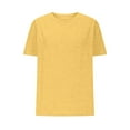thumbnail image 4 of LADIGASU Women's Round Neck Short Sleeve Loose Solid Color T Shirt Tunic Summer Shirt Blouse, 4 of 6