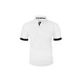 thumbnail image 4 of Yifymode Men's Classic Fit Short Sleeve Polo Shirt, Breathable Textured Fabric with Contrast Trim for Casual Wear White XL, 4 of 5