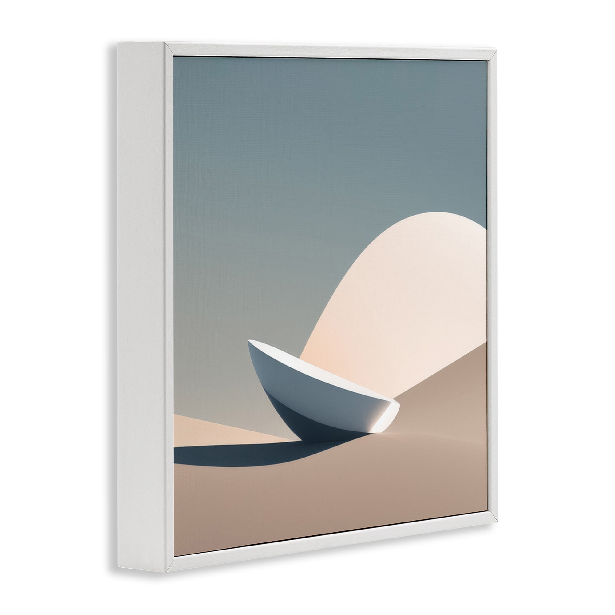 Stupell Industries Buried Space Capsule Landscape Painting White Framed Art Print Wall Art, 17 x 17