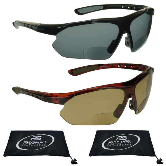 proSPORT BIFOCAL Wrap Around Sport Tinted Sun Reader Black & Tortoise Men Women