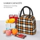 thumbnail image 5 of Balery Orange Plaid Bolsa de Almuerzo para Mujeres, Caja de Almuerzo, Bolsa de Almuerzo Pequeña Impermeable, Tote de Almuerzo Reutilizable con Gran Capacidad, 5 of 6