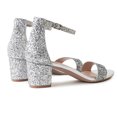 thumbnail image 6 of J.Adams Daisy, Women's High Heel Block heels Chunky Party Dress Shoes Ankle Strap Wedding Heeled Sandals - Silver Glitter - 5.5, 6 of 7