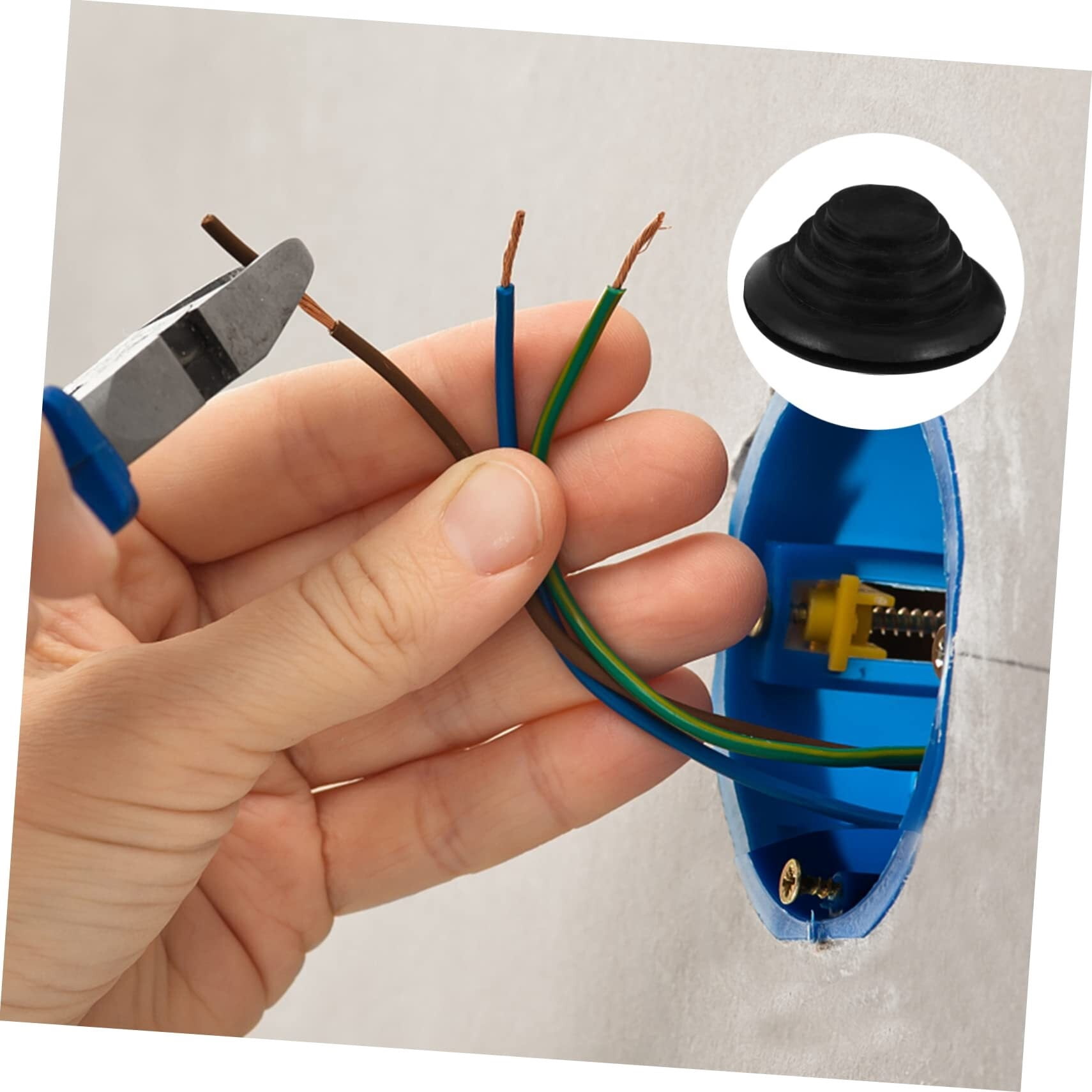 1set Guard Coil Cable Hole Cover Drill Hole Wire Grommets Wire Protection Gasket Table Wire Hole Cable Management Grommet Refillable Caulk Tube Gasket Kit Wires Rubber 10pcs
