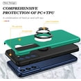 thumbnail image 6 of Shockproof Case for Samsung Galaxy S21 5G, [Built-in Camera Cover] Military Grade Phone Case Cover with Embedded Metal Ring Stand Kickstand [Support Magnetic Car Holder] for S21, Green, 6 of 13