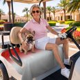 thumbnail image 3 of Golf Cart Seat Covers for 2 Seater, Red Gray Ombre Soft Microfiber Cart Seat Towel Blanket, Modern Gradient Abstract Art Absorbent Breathable Non Slip Bench Seats Protector for Golf Course 51"x31", 3 of 9